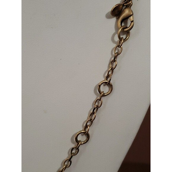 J. Crew Burgundy Navy Blue Rhinestone Statement Necklace Gold Tone Lobster Clasp - Picture 5 of 9